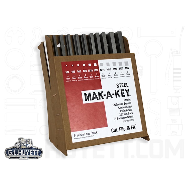 Undersized Key Stock Assortment, Plain